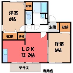 小田林駅 徒歩18分 1階の物件間取画像